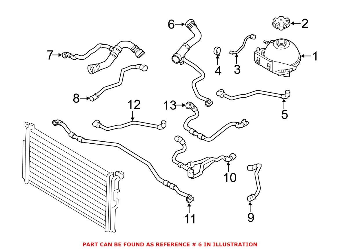 BMW Radiator Coolant Hose - Upper 17127625382